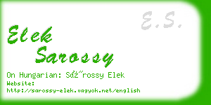 elek sarossy business card